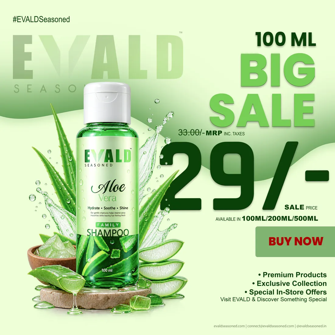 EVALD Seasoned Aloe Vera Shampoo 100 ml offer poster